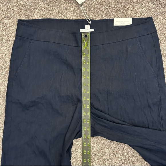 Chico's Women's Linen Wide Leg Pants Size 16 R Navy Pull On Stretch NWT $99 - Picture 9 of 16